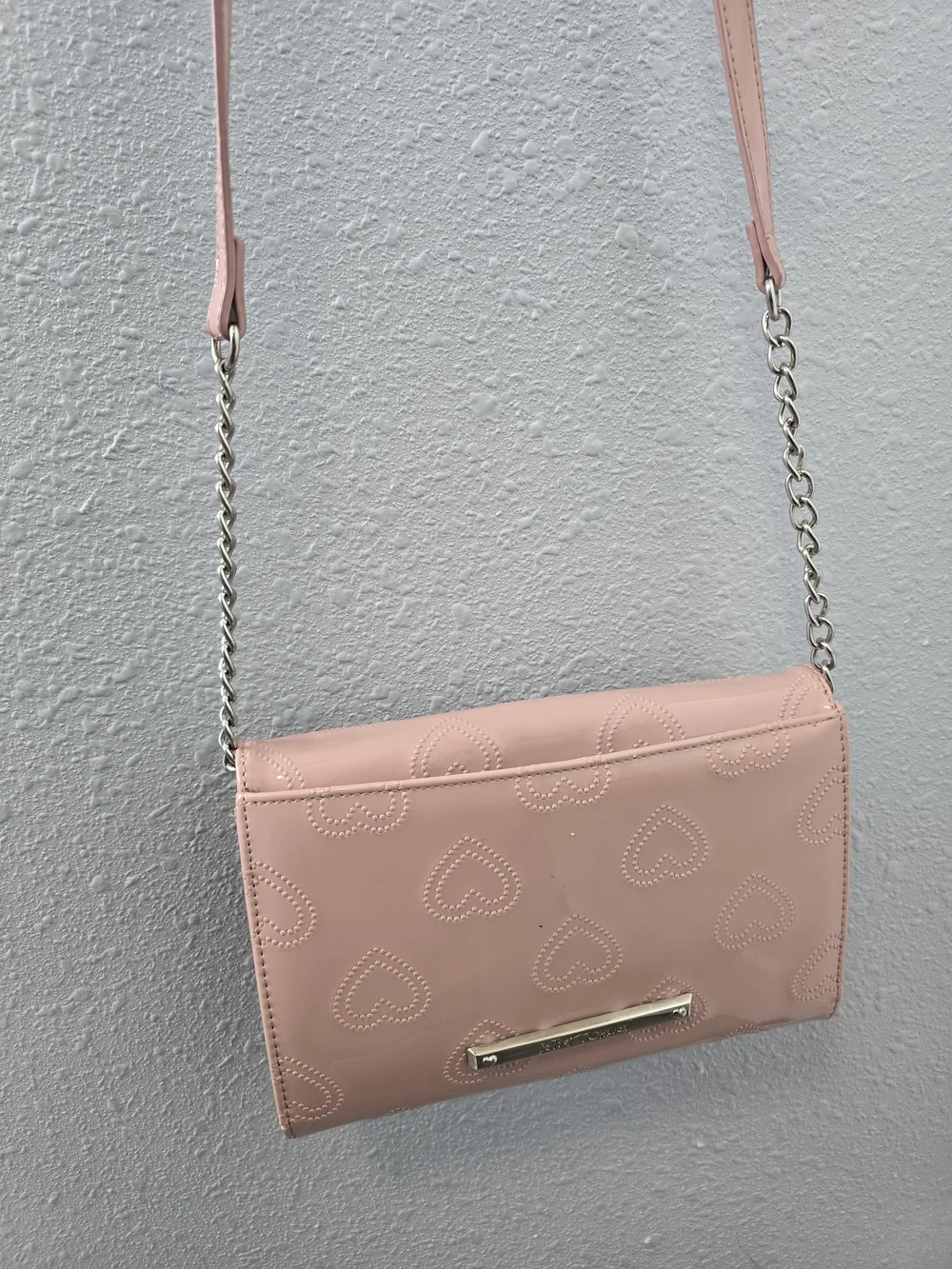 Pink Patent Bow Crossbody Bag - Unbranded